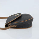 Christian Dior Honeycomb Canvas Shoulder Bag PVC Black Gold Auth ARZ506-5