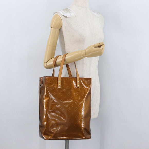 LOUIS VUITTON Monogram Vernis Reade MM Hand Bag Bronze M91143 LV Auth ARZ508