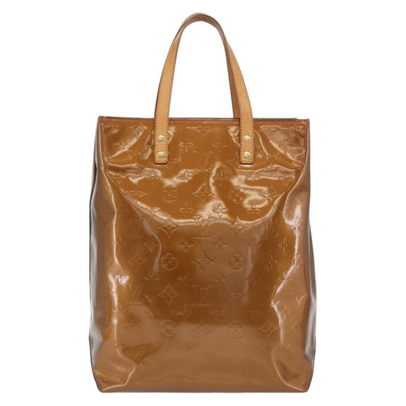 LOUIS VUITTON Monogram Vernis Reade MM Hand Bag Bronze M91143 LV Auth ARZ508