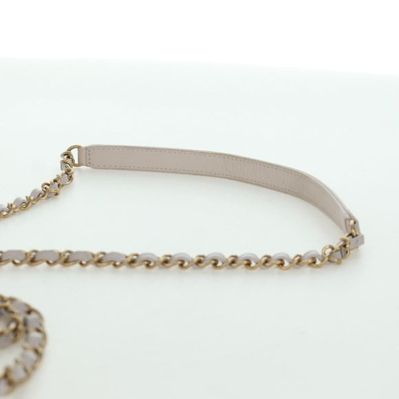CHANEL Chain Matelasse Shoulder Bag Lamb Skin 2way Pink Gold CC Auth ARZ510V