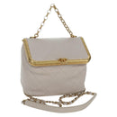 CHANEL Chain Matelasse Shoulder Bag Lamb Skin 2way Pink Gold CC Auth ARZ510V-1