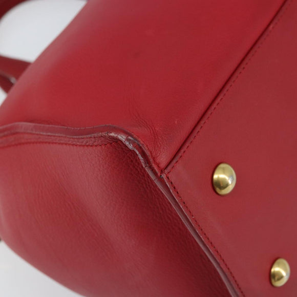 SAINT LAURENT Y Line Petit Kabas Bag Leather Red Gold 311210 Auth ARZ512A