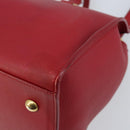 SAINT LAURENT Y Line Petit Kabas Bag Leather Red Gold 311210 Auth ARZ512A-18