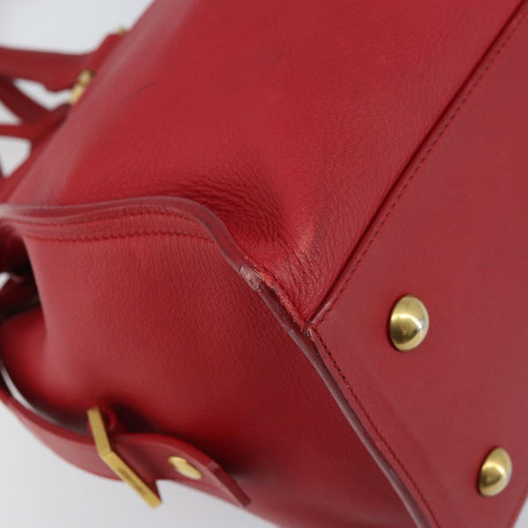 SAINT LAURENT Y Line Petit Kabas Bag Leather Red Gold 311210 Auth ARZ512A