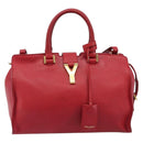 SAINT LAURENT Y Line Petit Kabas Bag Leather Red Gold 311210 Auth ARZ512A-13