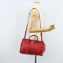 SAINT LAURENT Y Line Petit Kabas Bag Leather Red Gold 311210 Auth ARZ512A-28