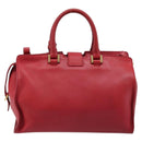 SAINT LAURENT Y Line Petit Kabas Bag Leather Red Gold 311210 Auth ARZ512A-2