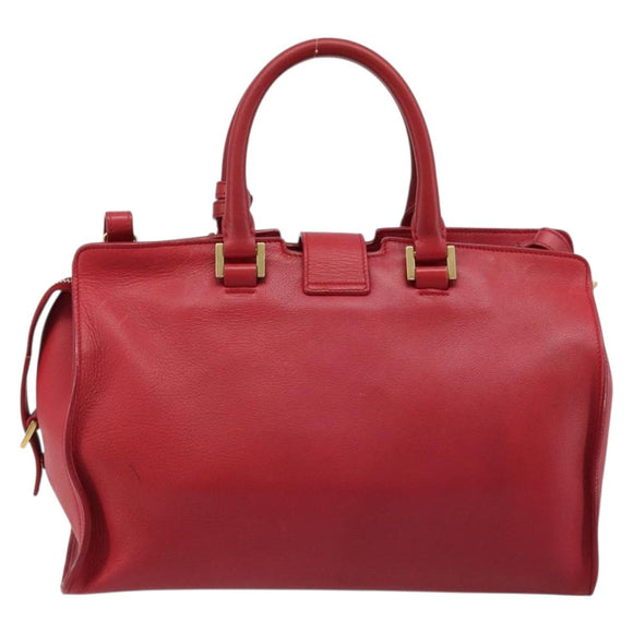 SAINT LAURENT Y Line Petit Kabas Bag Leather Red Gold 311210 Auth ARZ512A