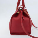 SAINT LAURENT Y Line Petit Kabas Bag Leather Red Gold 311210 Auth ARZ512A-4