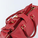 SAINT LAURENT Y Line Petit Kabas Bag Leather Red Gold 311210 Auth ARZ512A-6