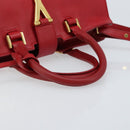 SAINT LAURENT Y Line Petit Kabas Bag Leather Red Gold 311210 Auth ARZ512A-7