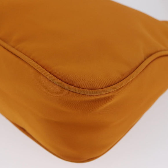 PRADA Hand Bag Nylon Orange Gold Auth ARZ521V