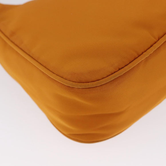 PRADA Hand Bag Nylon Orange Gold Auth ARZ521V