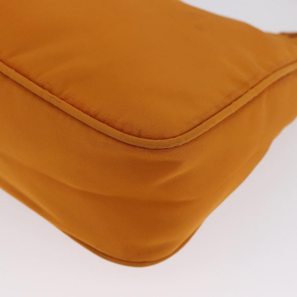 PRADA Hand Bag Nylon Orange Gold Auth ARZ521V