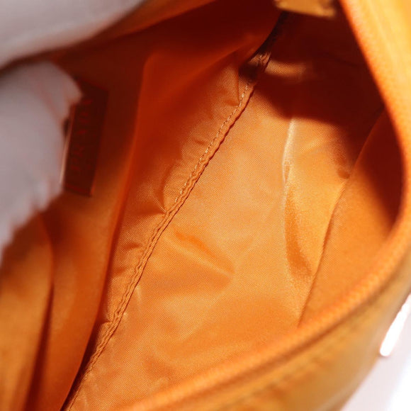 PRADA Hand Bag Nylon Orange Gold Auth ARZ521V