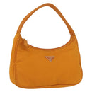 PRADA Hand Bag Nylon Orange Gold Auth ARZ521V-1
