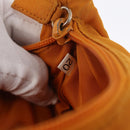 PRADA Hand Bag Nylon Orange Gold Auth ARZ521V-11