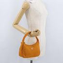 PRADA Hand Bag Nylon Orange Gold Auth ARZ521V-22