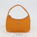 PRADA Hand Bag Nylon Orange Gold Auth ARZ521V-12