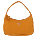 PRADA Hand Bag Nylon Orange Gold Auth ARZ521V-13
