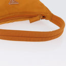 PRADA Hand Bag Nylon Orange Gold Auth ARZ521V-7