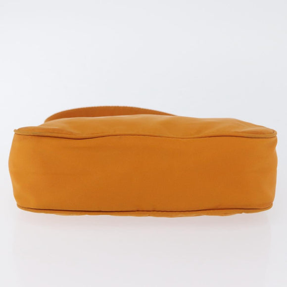PRADA Hand Bag Nylon Orange Gold Auth ARZ521V