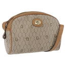Christian Dior Honeycomb Canvas Shoulder Bag PVC Beige Gold Auth ARZ525-1