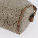 Christian Dior Honeycomb Canvas Shoulder Bag PVC Beige Gold Auth ARZ525-9