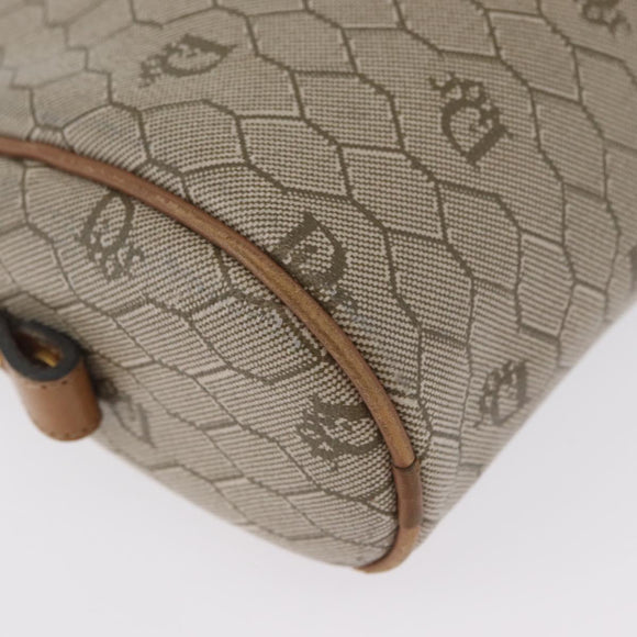 Christian Dior Honeycomb Canvas Shoulder Bag PVC Beige Gold Auth ARZ525