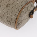 Christian Dior Honeycomb Canvas Shoulder Bag PVC Beige Gold Auth ARZ525-16