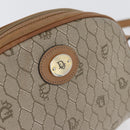 Christian Dior Honeycomb Canvas Shoulder Bag PVC Beige Gold Auth ARZ525-17