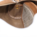Christian Dior Honeycomb Canvas Shoulder Bag PVC Beige Gold Auth ARZ525-18
