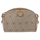 Christian Dior Honeycomb Canvas Shoulder Bag PVC Beige Gold Auth ARZ525-13