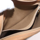 Christian Dior Honeycomb Canvas Shoulder Bag PVC Beige Gold Auth ARZ525-21
