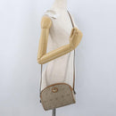 Christian Dior Honeycomb Canvas Shoulder Bag PVC Beige Gold Auth ARZ525-22