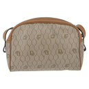 Christian Dior Honeycomb Canvas Shoulder Bag PVC Beige Gold Auth ARZ525-2