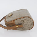 Christian Dior Honeycomb Canvas Shoulder Bag PVC Beige Gold Auth ARZ525-4