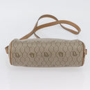Christian Dior Honeycomb Canvas Shoulder Bag PVC Beige Gold Auth ARZ525-5