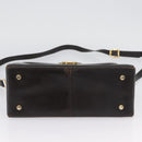 Salvatore Ferragamo Gancini Hand Bag Leather 2way Brown Gold Auth ARZ526-5