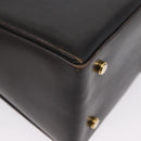 Salvatore Ferragamo Gancini Hand Bag Leather 2way Brown Gold Auth ARZ526-17