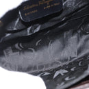 Salvatore Ferragamo Gancini Hand Bag Leather 2way Brown Gold Auth ARZ526-11