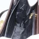 Salvatore Ferragamo Gancini Hand Bag Leather 2way Brown Gold Auth ARZ526-21