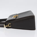 Salvatore Ferragamo Gancini Hand Bag Leather 2way Brown Gold Auth ARZ526-4