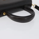 Salvatore Ferragamo Gancini Hand Bag Leather 2way Brown Gold Auth ARZ526-7