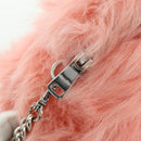 Miu Miu Chain Shoulder Bag fur Pink Silver Auth ARZ527M-16