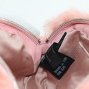 Miu Miu Chain Shoulder Bag fur Pink Silver Auth ARZ527M-20