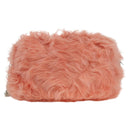 Miu Miu Chain Shoulder Bag fur Pink Silver Auth ARZ527M-3