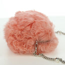 Miu Miu Chain Shoulder Bag fur Pink Silver Auth ARZ527M-5