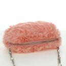 Miu Miu Chain Shoulder Bag fur Pink Silver Auth ARZ527M-6