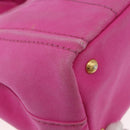 PRADA Canapa PM Hand Bag Canvas 2way Pink Gold Auth ARZ534-17